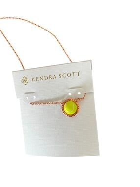 New Kendra Scott Rose Gold Sports Pendant Necklace tennis ball rare find